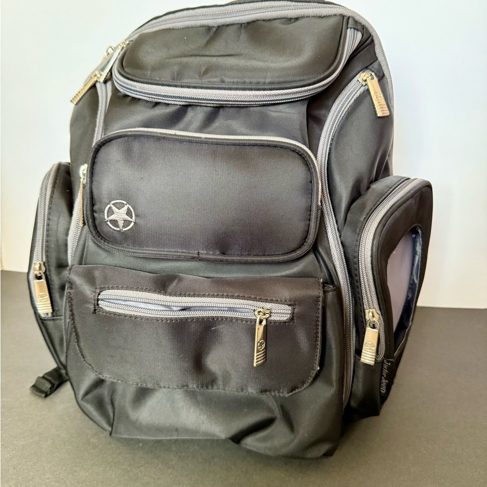 Sleek Black Multi-Pocket Baby Diaper Backpack black